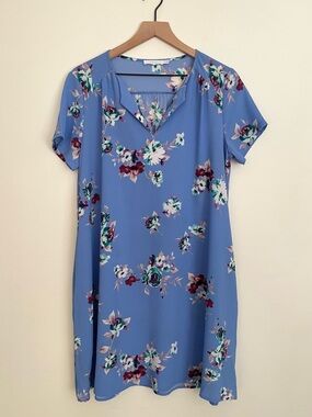 Lush Blue Floral Dress
